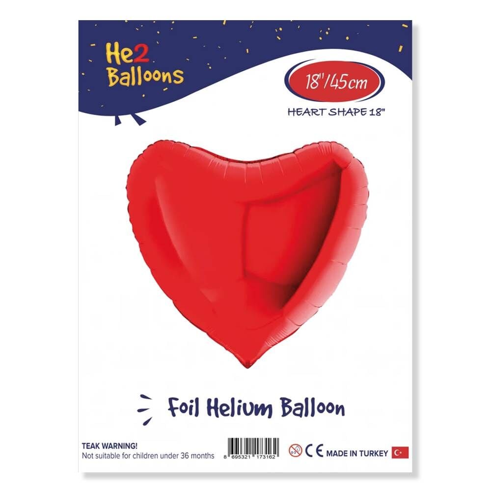 Kalp Folyo Balon 18'' Kırmızı