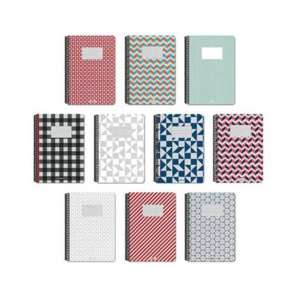 Retro 16x23 80 Yaprak Çizgili Sert Karton Kapak Spiralli Defter 6878