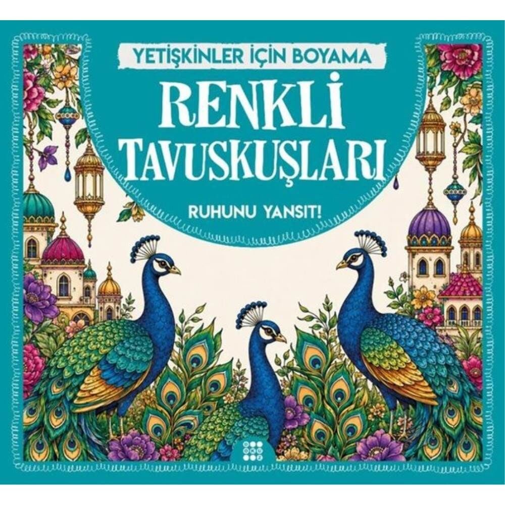 Yetişkinler İçin Boyama Mandala - Renkli Tavuskuşları