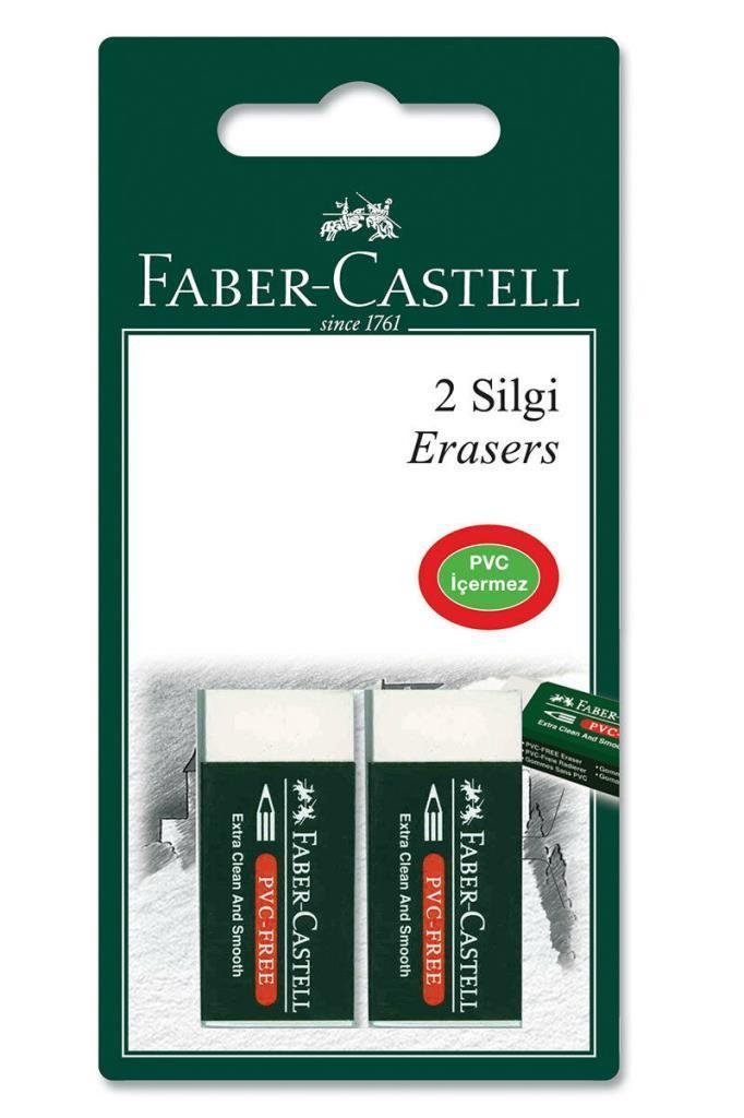 Faber Castell Silgi Beyaz 2'li Orta Boy 188524
