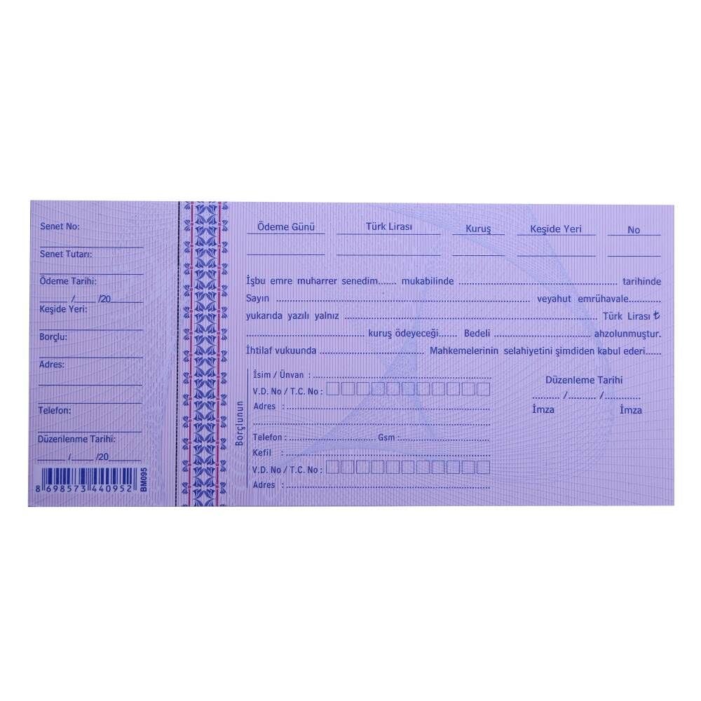 Özkan Senet Koçanlı Zımbalı Büyük 100 lü M0441