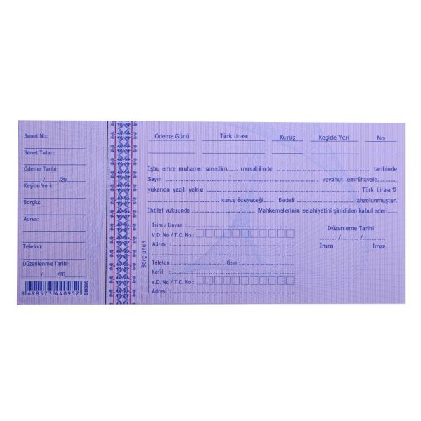 Özkan Senet Koçanlı Zımbalı Büyük 100 lü M0441