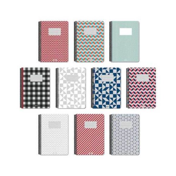 Retro 16x23 80 Yaprak Kareli Sert Karton Kapak Spiralli Defter 6861