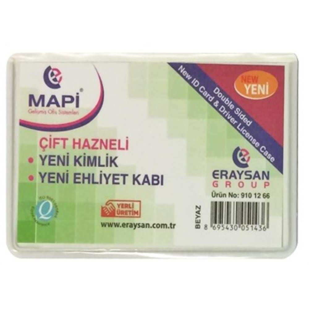 Mapi Çift Hazneli Yeni Kimlik-Ehliyet K.Beyaz 100'Lü 9101260