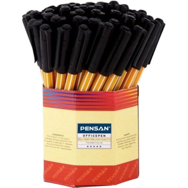 Pensan Office Pen 1010 1.0 mm 60'lı Siyah Tükenmez Kalem