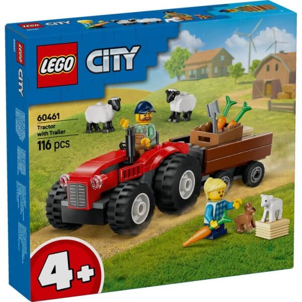 LEGO® City Römorklu Kırmızı Çiftlik Traktörü ve Koyun 60461