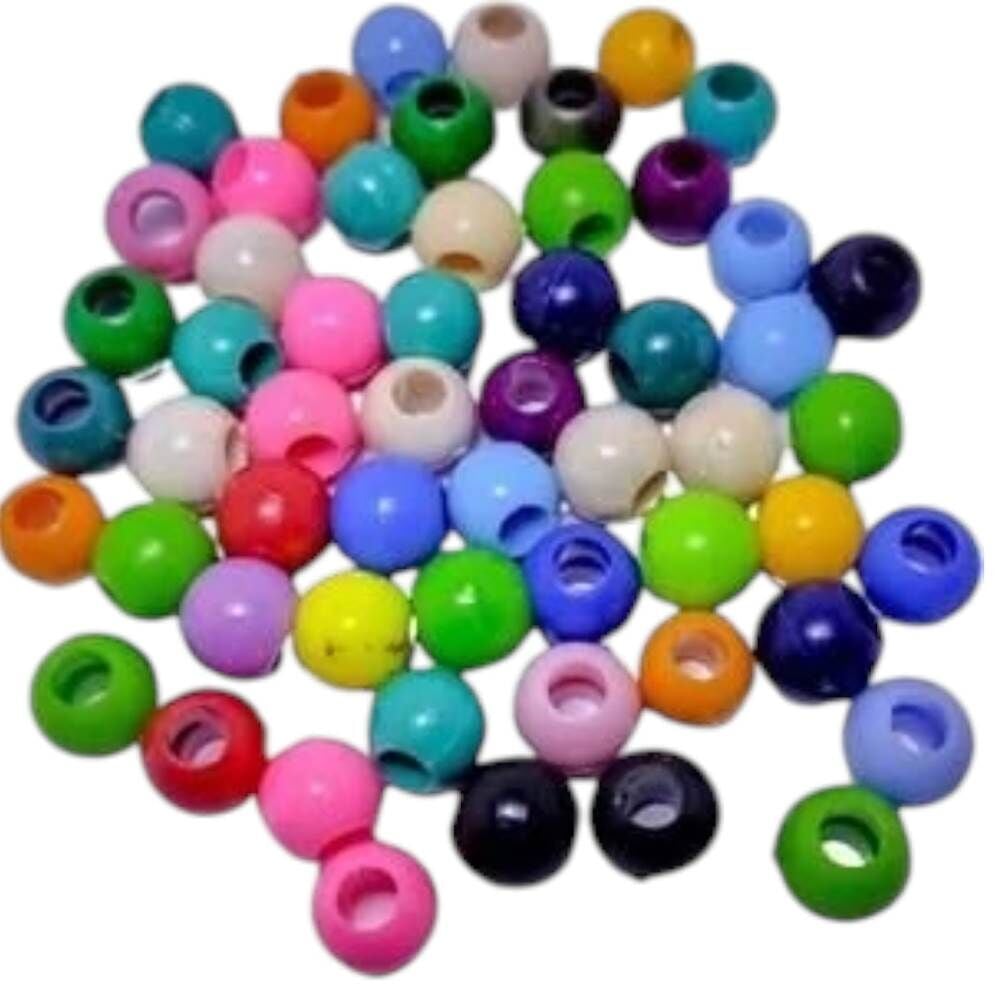 Esmay Plastik 10 mm Yuvarlak Renkli Boncuk