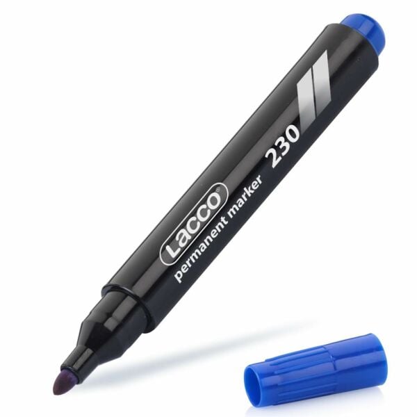 Lacco Permanent Markör Kalem Yuvarlark Uç Mavi 230-2