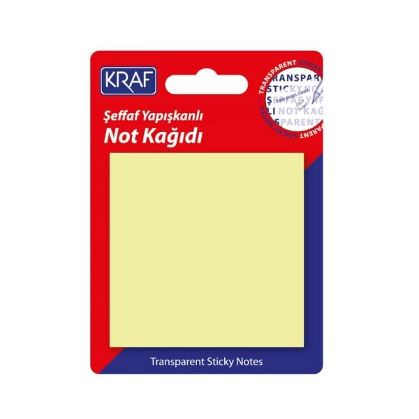 Kraf Yapışkanlı Not Kağıdı 76X76   50 Yp Şeffaf Sarı 7676Tr