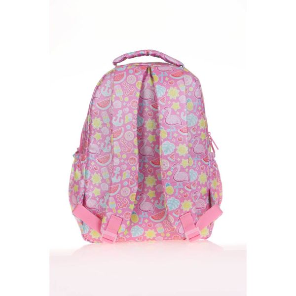 Kaukko Kids Love L5098 Aynalı Taşlı Flamingo İlkokul Çantası