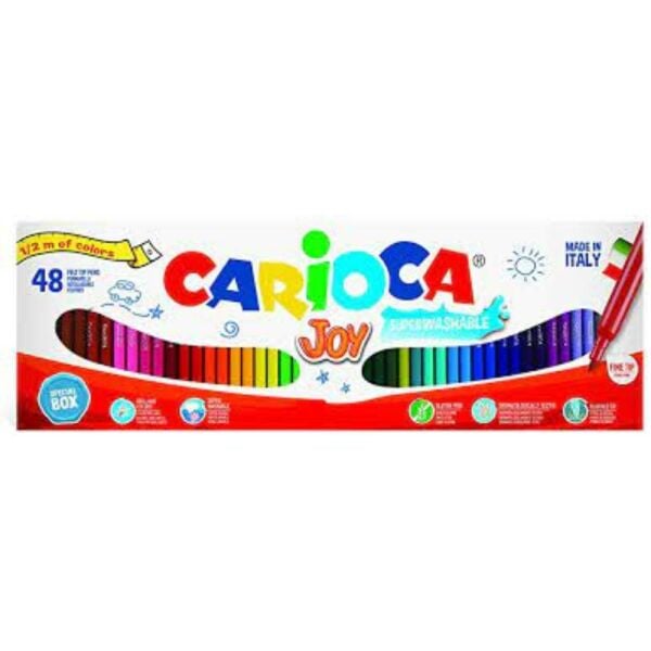 Carioca Joy 41018 Yıkanabilir Keçeli Kalem Fosforlu 50 Renk