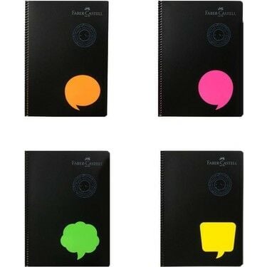 Faber Castell Knihgts Neon A4 80 Yaprak Çizgili Plastik Kapak Spiralli Defter 000451