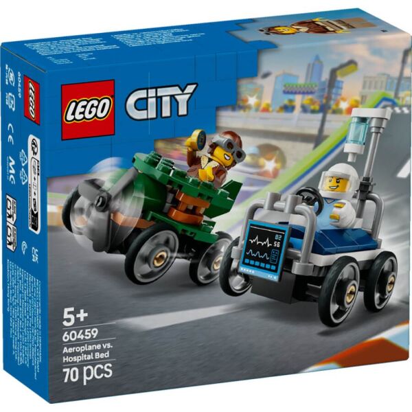 LEGO® City Uçak Hastane Yatağına Karşı Yarış Arabası Paketi 60459