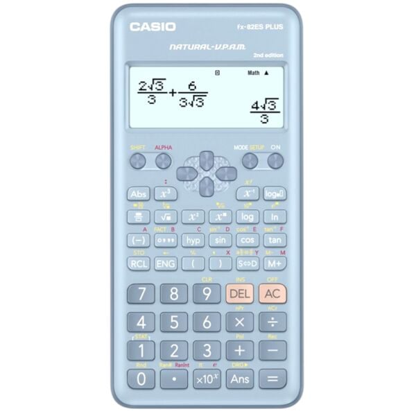 Casio FX-82ES Plus Mavi Bilimsel Fonksiyonlu Hesap Makinesi 2.Versiyon