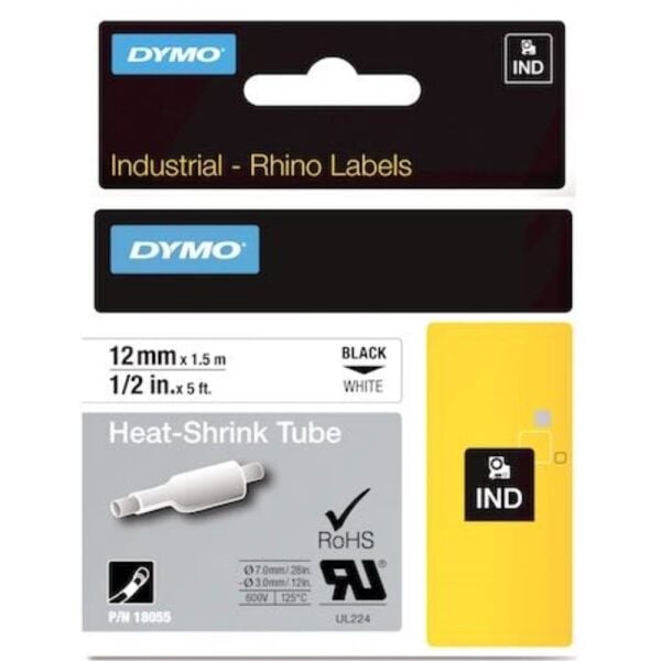 Dymo Şerit Rhinopro 12Mm X 1.5Mt Beyaz/Siyah 18055