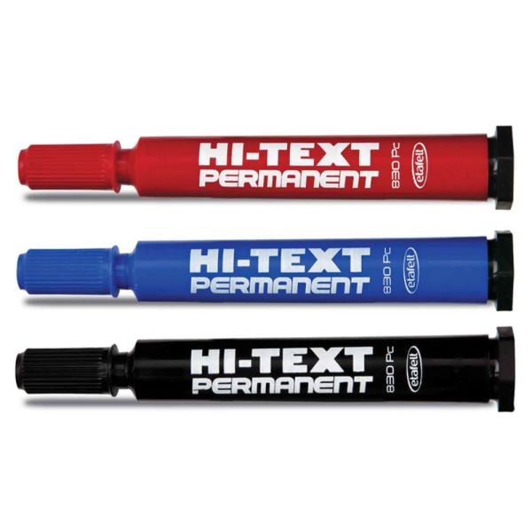 Hi-Text Permanent Markör Kalem Kesik Uçlu 830PC Siyah