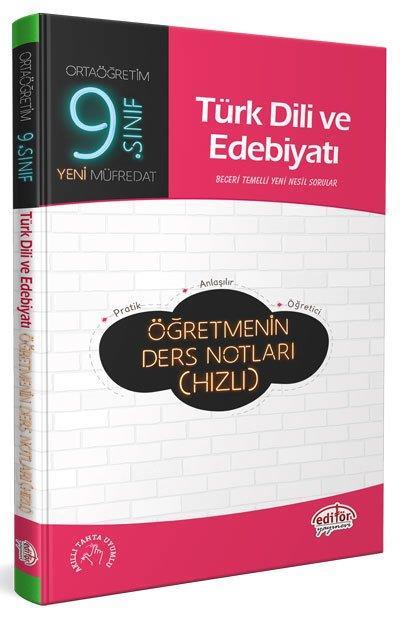 Editör 9.Sınıf Türk Dili ve Edebiyatı Öğetmenin Ders Notları Hızlı