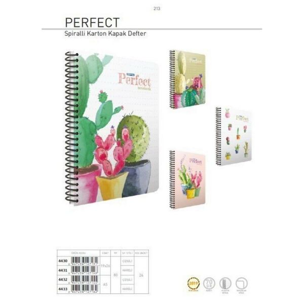 Space A4 80 Yaprak Çizgili Karton Kapak Spiralli Defter 5343