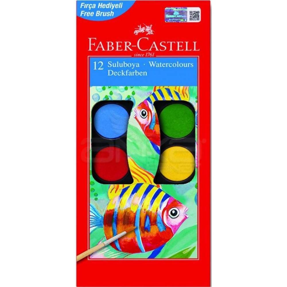 Faber Castell Sulu Boya 12 Renk Küçük 125011