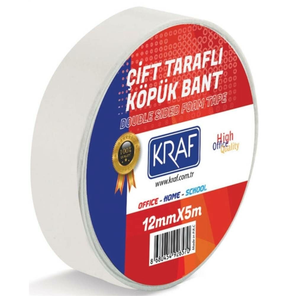 Kraf Çift Taraflı Köpük Bant 12Mm X 5M 5012G