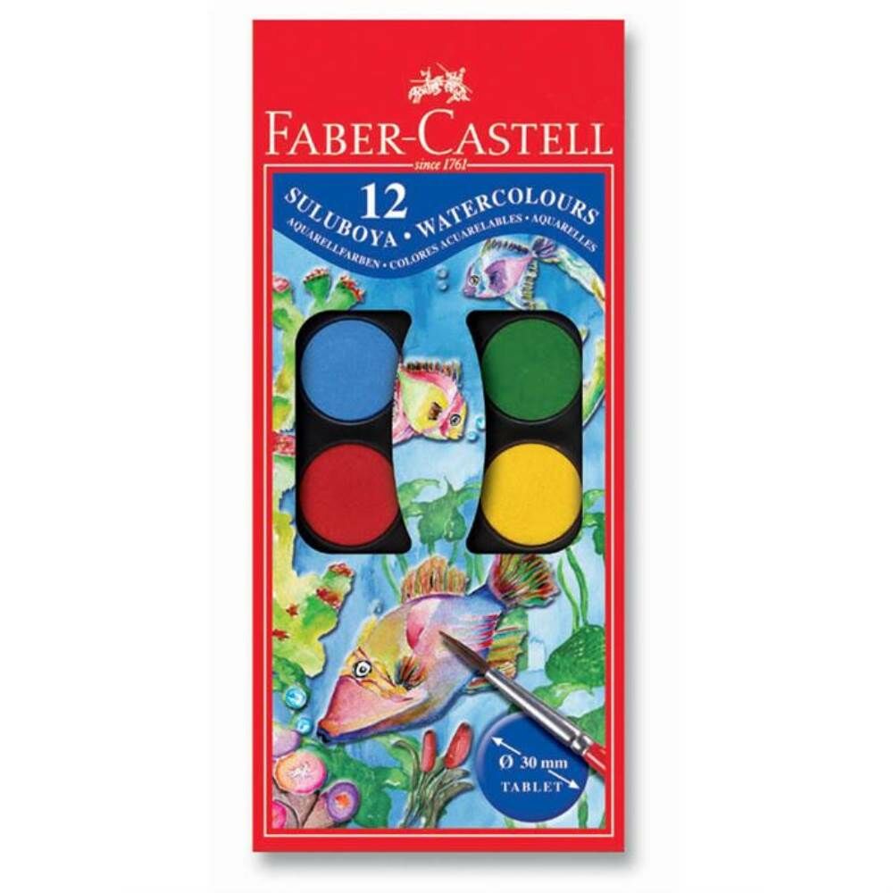 Faber Castell Sulu Boya 12 Renk Büyük 125012