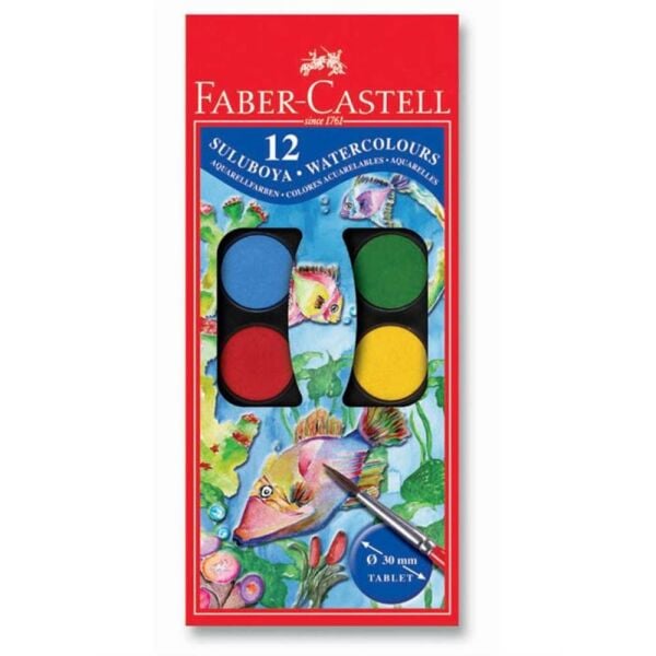 Faber Castell Sulu Boya 12 Renk Büyük 125012