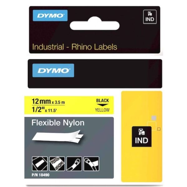 Dymo Şerit Rhinopro 12Mm X 3.5Mt Sarı/Siyah 18490