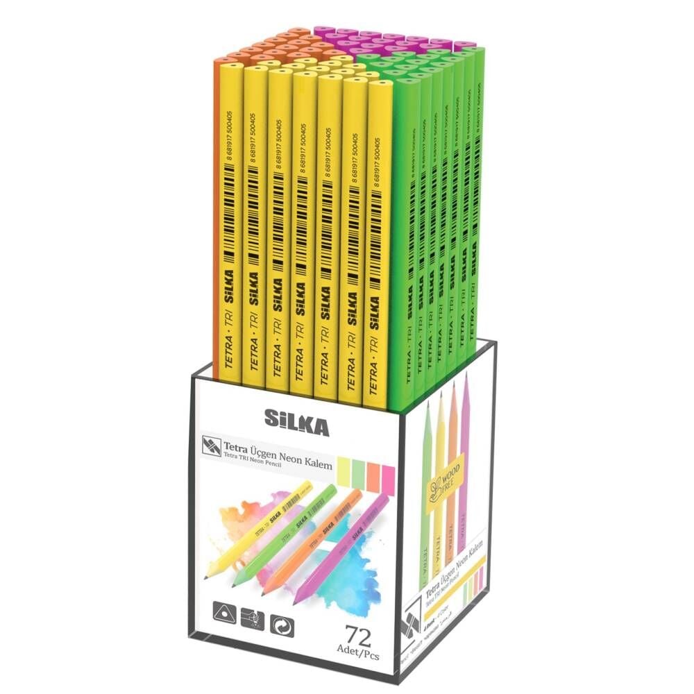 Silka Kurşun Kalem Tetra Üçgen Neon 72 Li Art.40