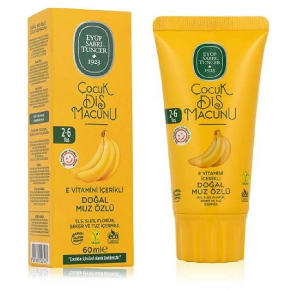 Eyüp Sabri Tuncer Doğal Muz Özlü 2-6 Yaş Çocuk Diş Macunu 60 ml