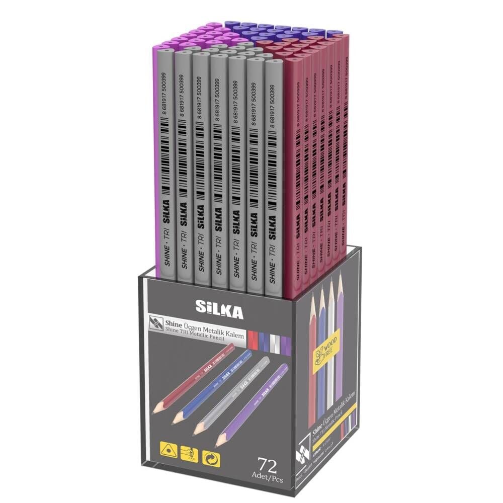 Silka Kurşun Kalem Shıne Üçgen Metalik 72 Li Art.39
