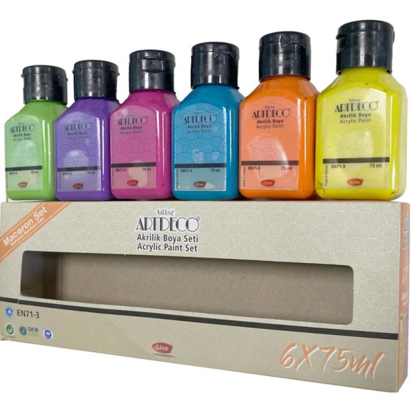 Artdeco Akrilik Boya Seti 6X75 Ml Makaron Renkler Y-070I-As7
