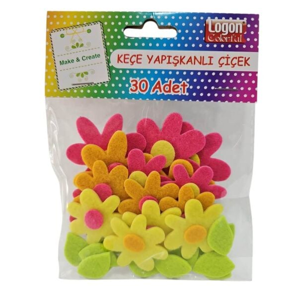 Logon Sticker Yapışkanlı Keçe Çiçek 1026