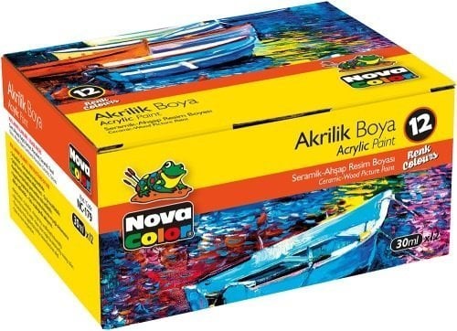 Nova Color Akrilik Boya 12 Renk Şişe NC-179