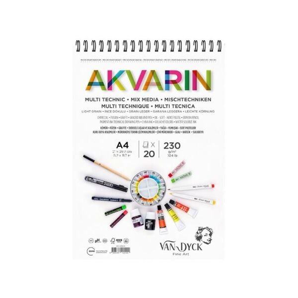 Van Dyck Akvarin Multipurpose A5 Spiralli Eskiz Defteri 420512