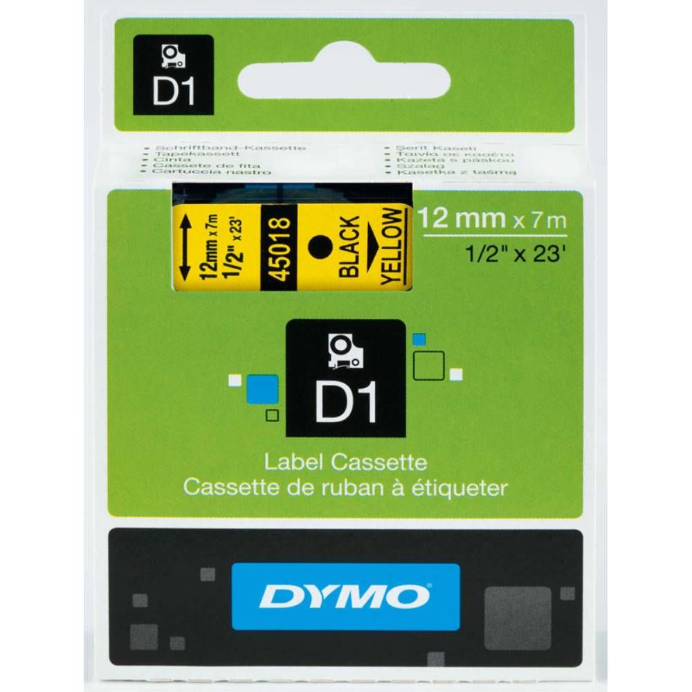 Dymo Şerit D1 12Mm X 7Mt Sarı/Siyah 720580 45018