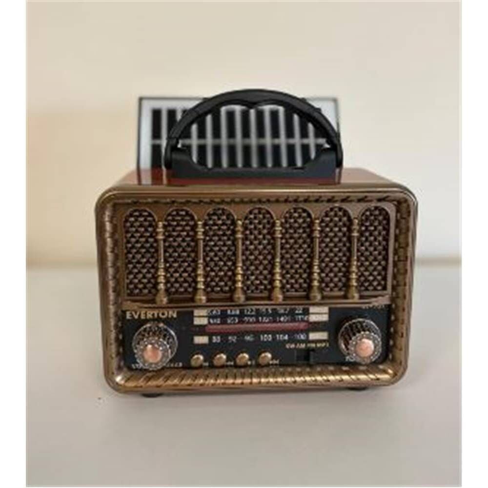 Everton RT-707 Bluetooth-USB-SD-FM Şarjlı  Nostaljik Radyo Solarlı Radyo