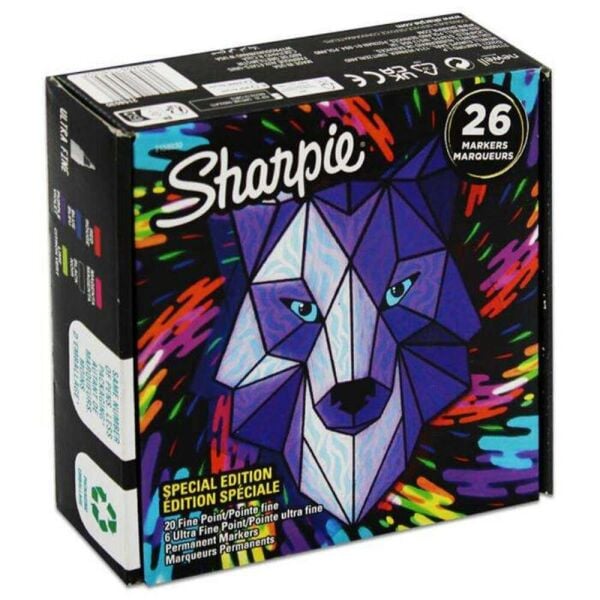 Sharpie Permanent Markör Kalem Fine Set 26 Renk Kurt 2158030