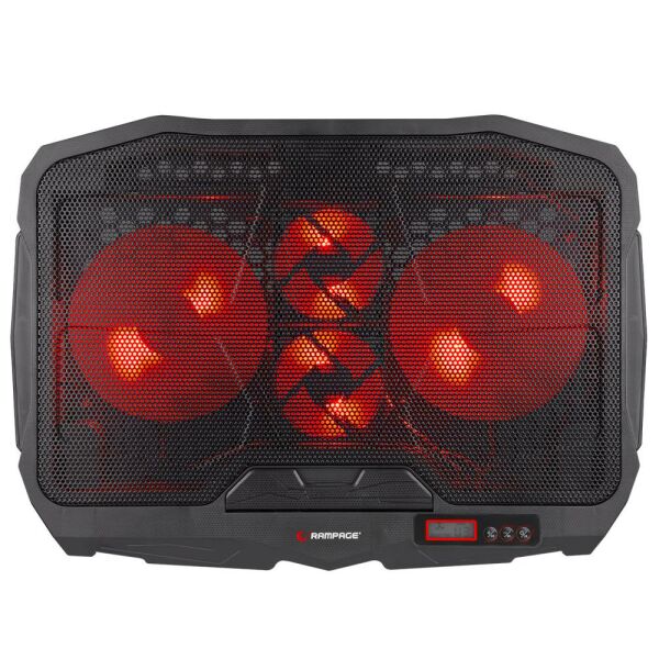 Addison Rampage AD-RC4 Siyah 2-125 mm+2-70mm Işıklı Fan 15''-17'' Notebook Soğutucu Stand