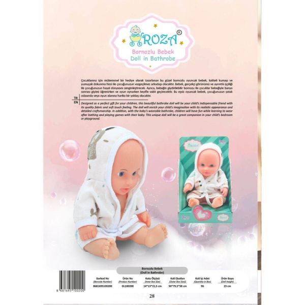 Roza Bornozlu Bebek 100200