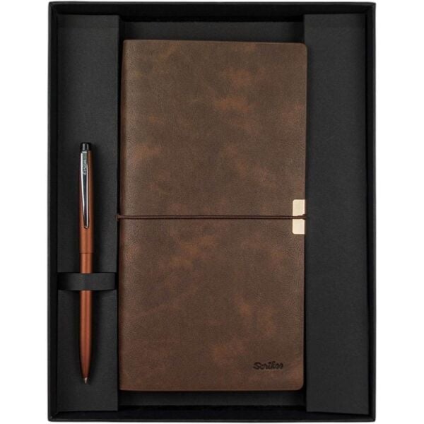 Scrikss Toledo Premium A5 Defter + F108 Bronz Tükenmez Kalem