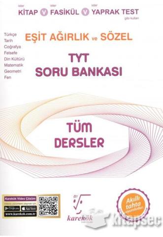 Karekök TYT Eşit Ağırlık Sözel Tüm Dersler Soru Bankası