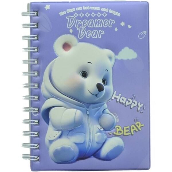 Taros Unic Color Happy Bear Kabartmalı A5 Spiralli not Defteri 7623