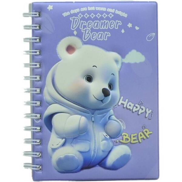 Taros Unic Color Happy Bear Kabartmalı A5 Spiralli not Defteri 7623