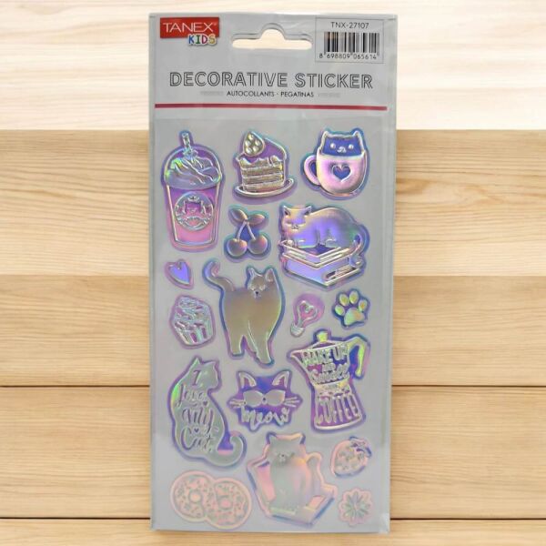 Tanex Sticker Pufy Parlak Kedi Serisi 27107