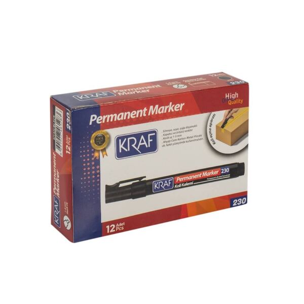 Kraf Permanent Markör Kesik Uc 230 Siyah