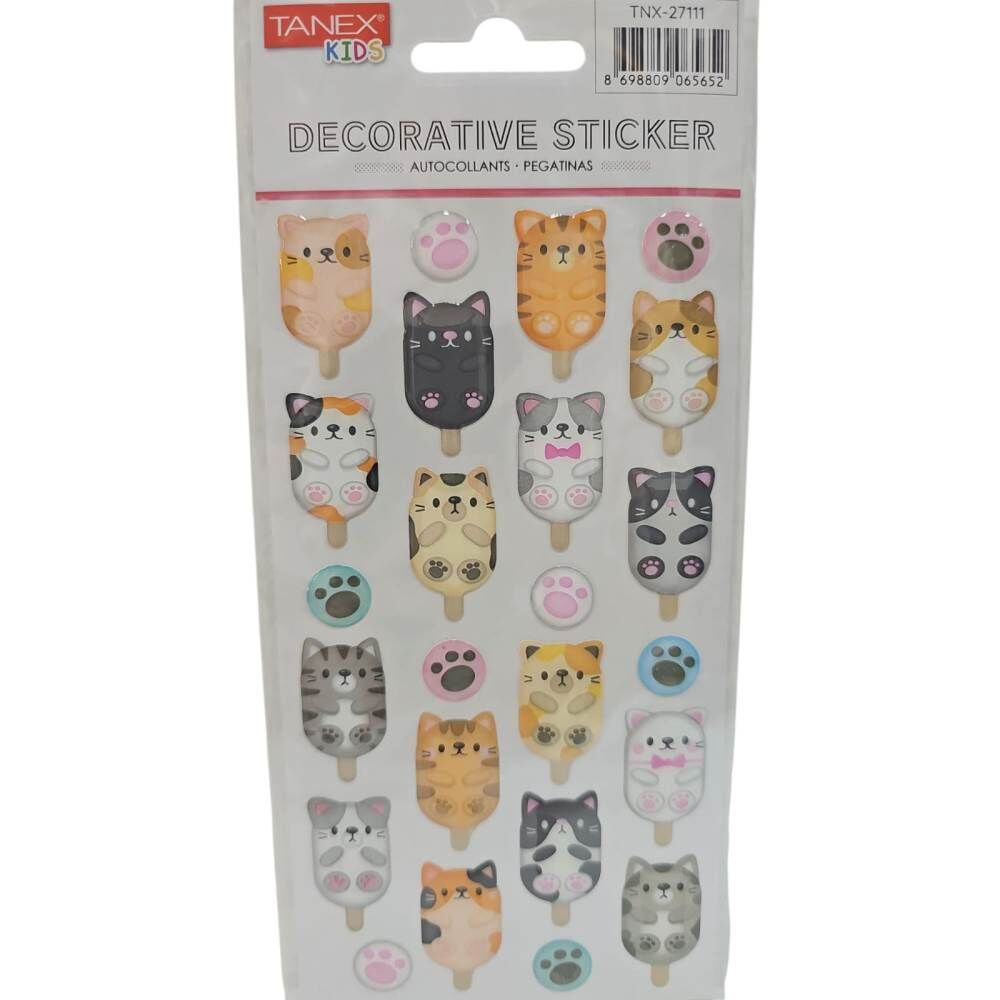 Tanex Sticker Pufy Boncuk Kediler Serisi 27111