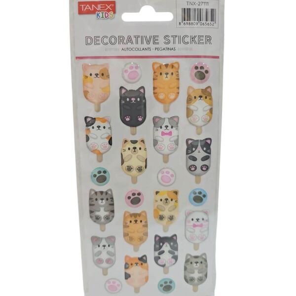Tanex Sticker Pufy Boncuk Kediler Serisi 27111