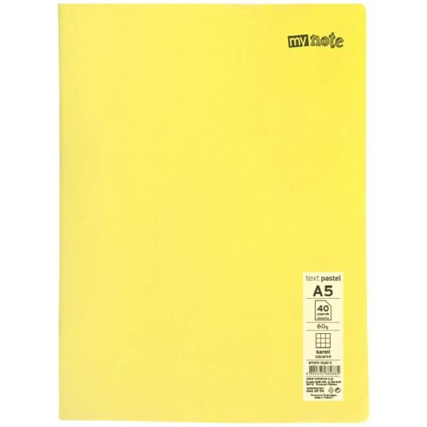Mynote Defter Text Pastel Pp Kapak Dikişli A5 40 Yp Kareli Mtxpa-A540-K