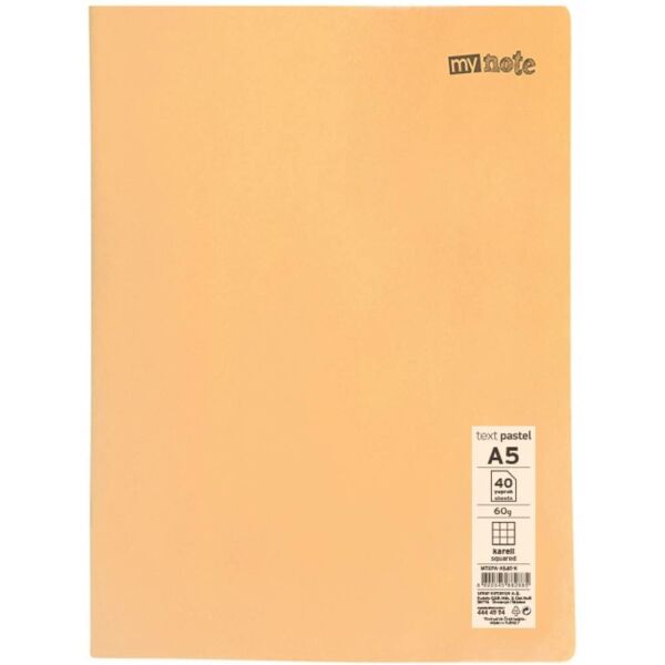 Mynote Defter Text Pastel Pp Kapak Dikişli A5 40 Yp Kareli Mtxpa-A540-K