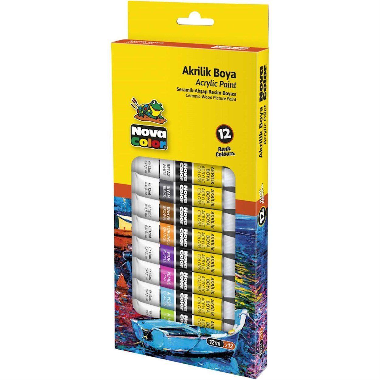 Nova Color Akrilik Boya 12 Renk 12 ml Tüp NC-2004